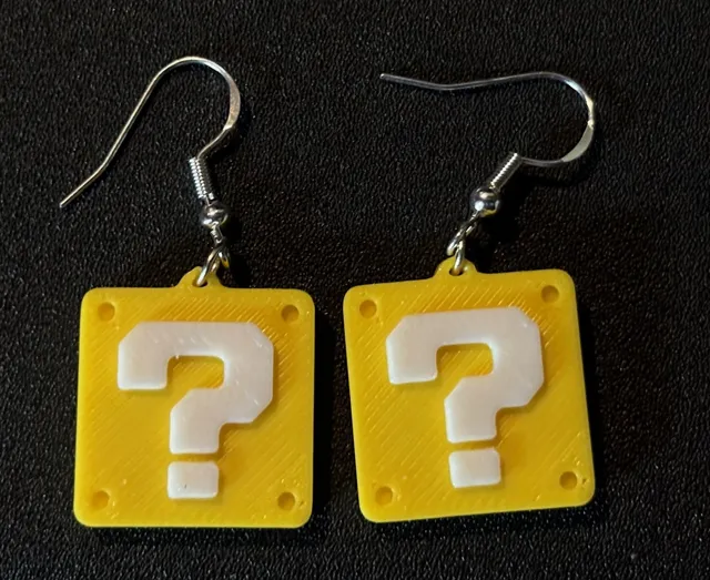 Super Mario Bros. Question Mark Box Earrings 15min
