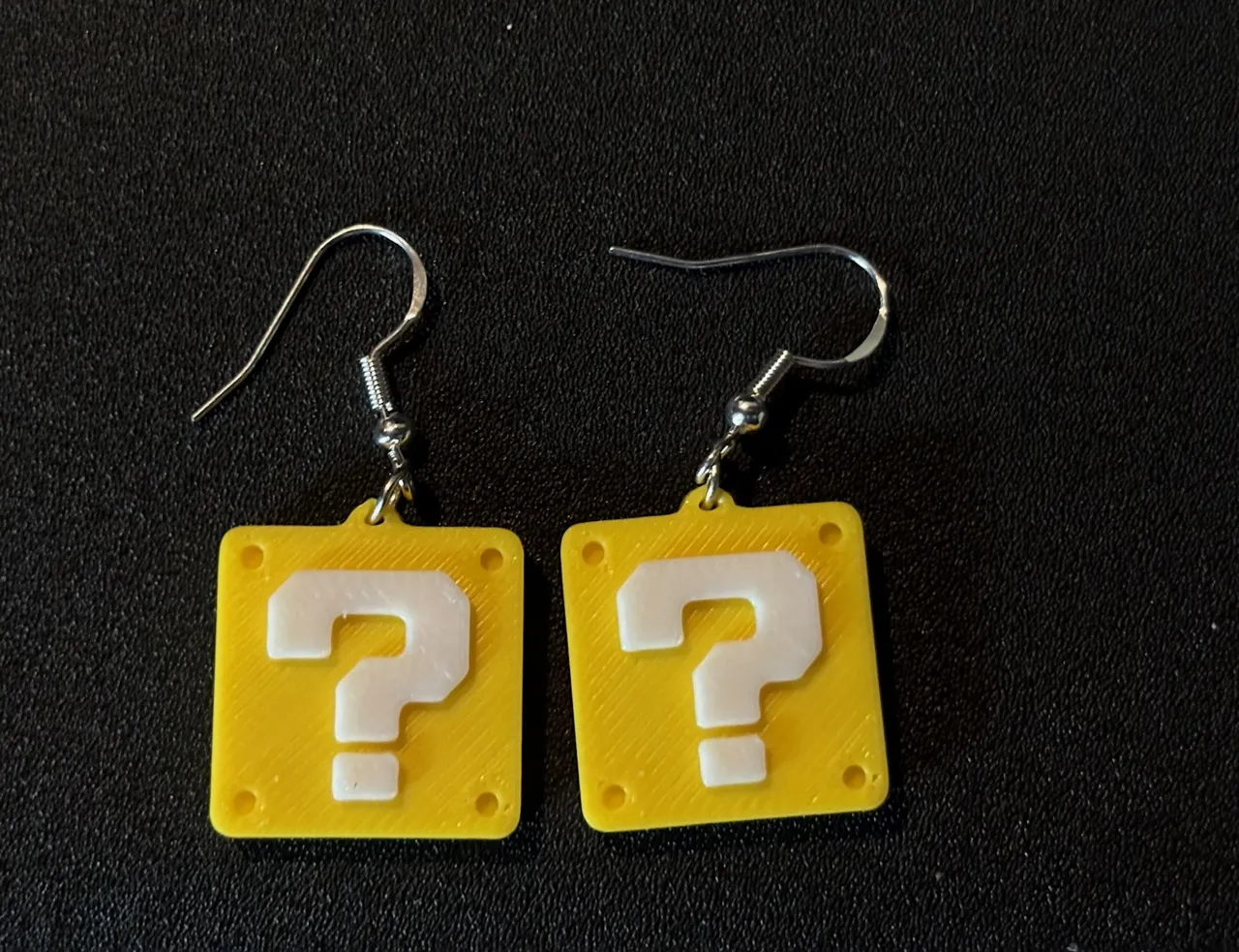 Super Mario Bros. Question Mark Box Earrings 15min view 2