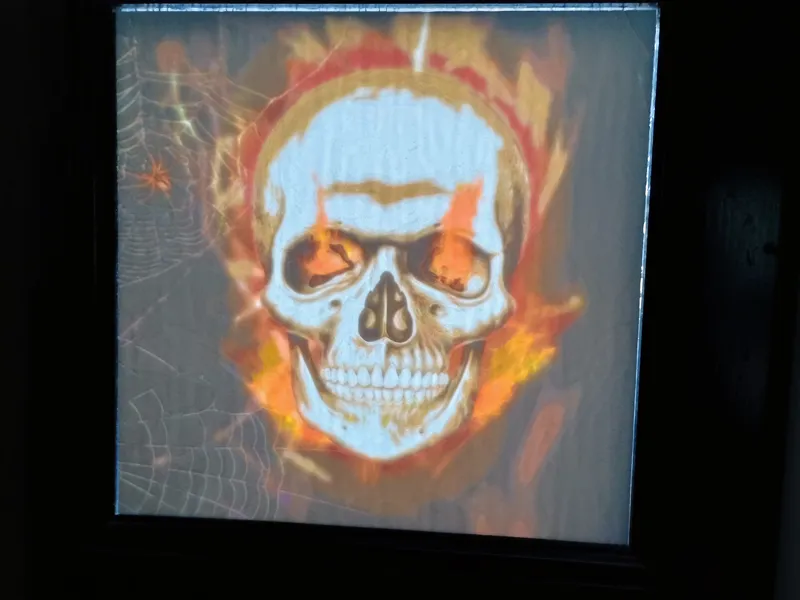 Flaming Skull Lithopane - Sidelight 