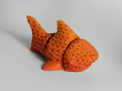 Mini Knitted Shark – Articulated & Keychain view 4