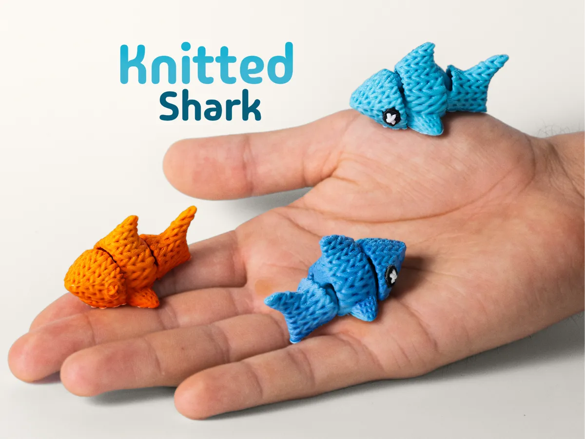 Mini Knitted Shark – Articulated  & Keychain  by 🟢 Flexi JIMGA MakerWorld: Download Free 3D Models - 3D model önizlemesi