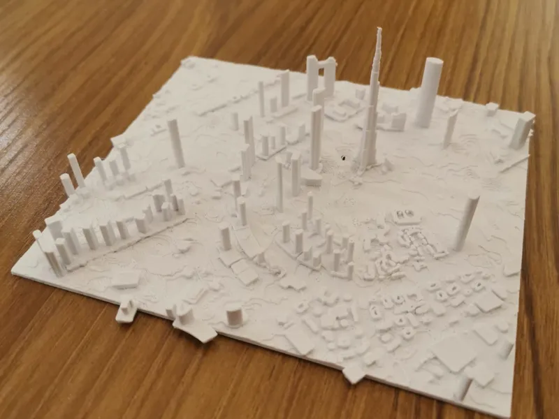 Miniature of the city Dubai. burj khalifa