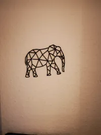 Éléphant origami low poly — déco murale — photo 2