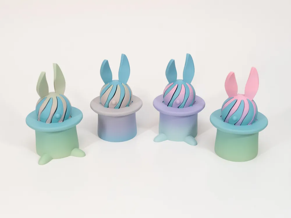 Top Hat Easter Bunny Passthrough Fidget - Free 3D Print Model - MakerWorld