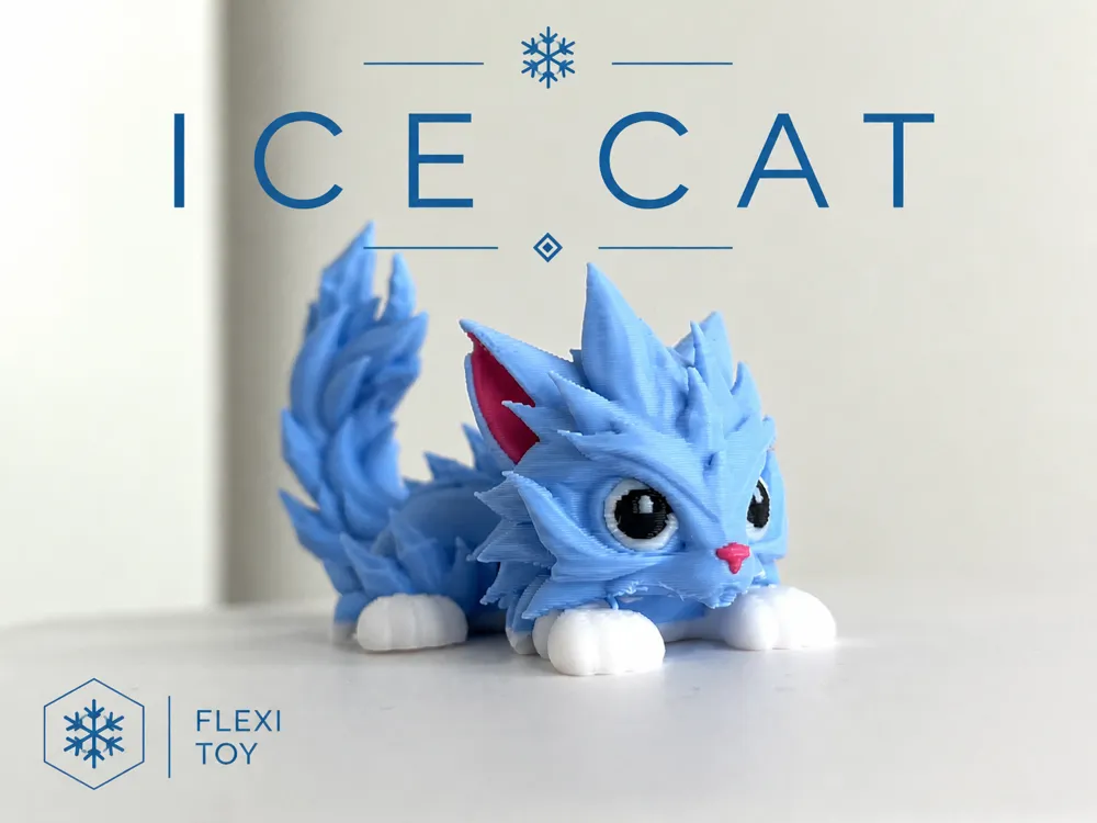 Modelo para impresión 3D: Ice cat flexi toy aritculated cat. Referencia del modelo original.