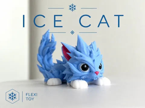 Modelo para impresión 3D: Ice cat flexi toy aritculated cat — referencia de MakerWorld