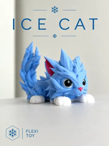 Modelo para impresión 3D: Ice cat flexi toy aritculated cat — vista de referencia 2