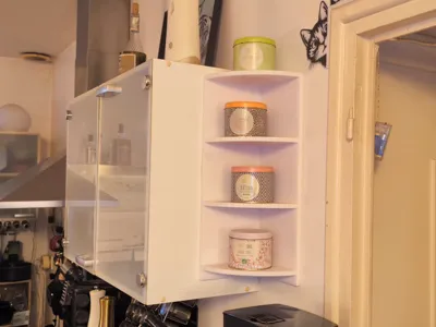 Height-adjustable corner shelf