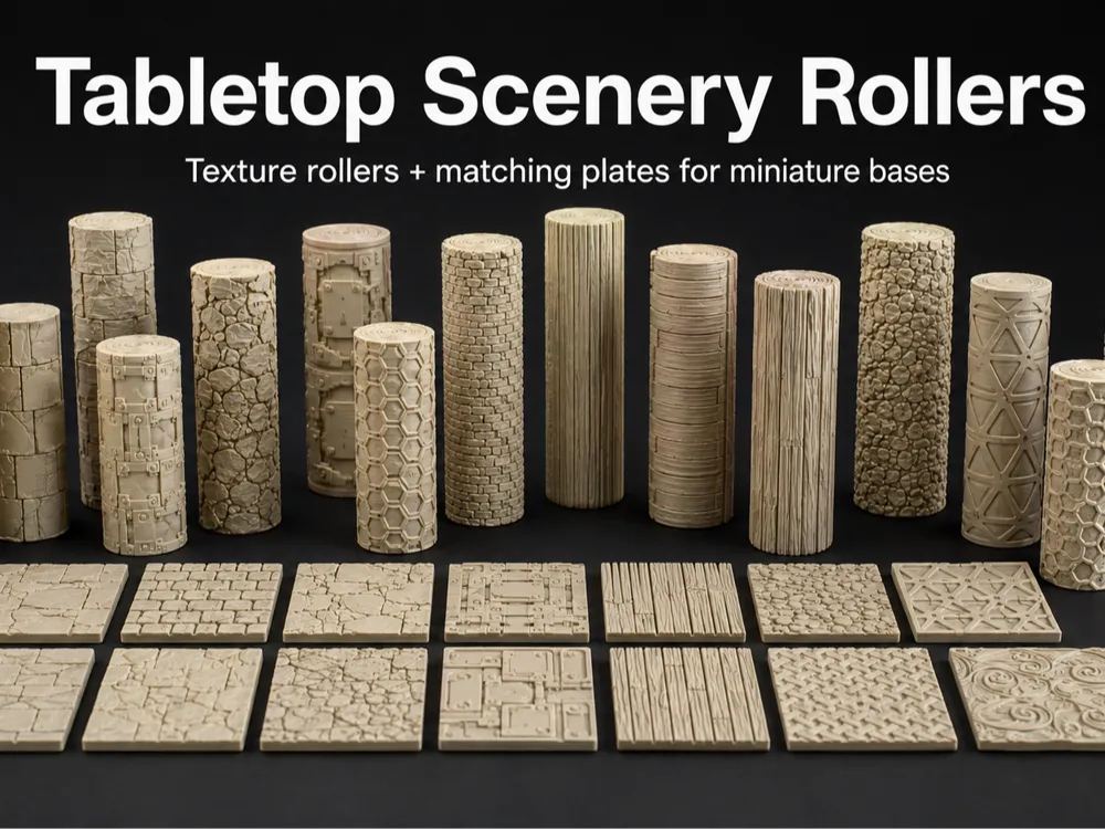 Escenografía en miniatura: Texture Rollers + Plates – Part 7/7. Referencia del modelo original.