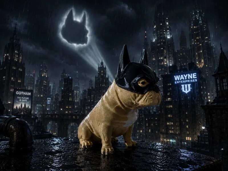 Bouledogue Batman réaliste