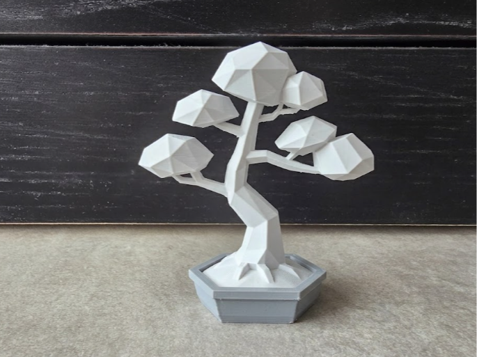 Bonsai Low-Poly - Minimalist Zen Art