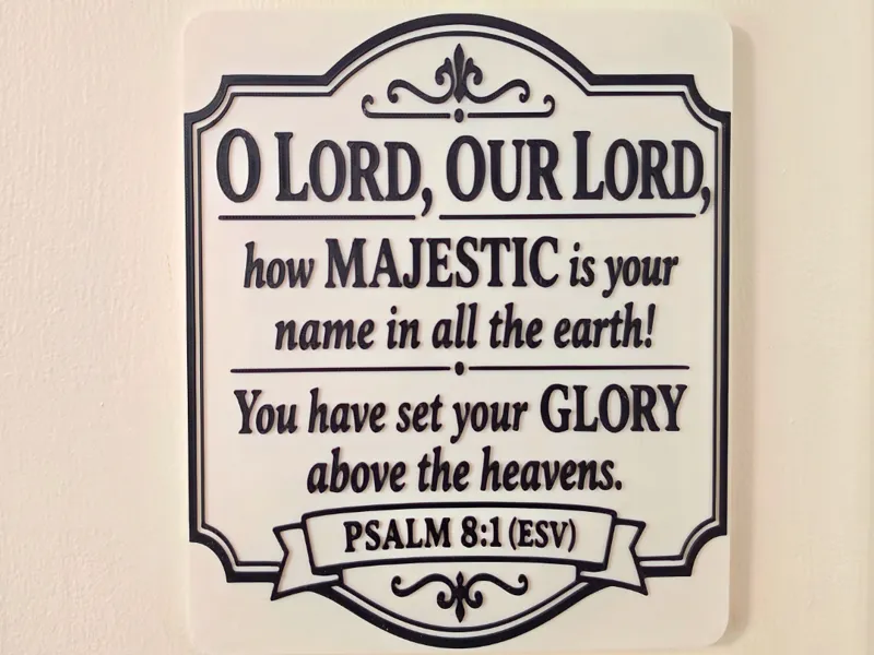 Psalm 8:1 Wall Art Sign – Majestic Name of God ESV