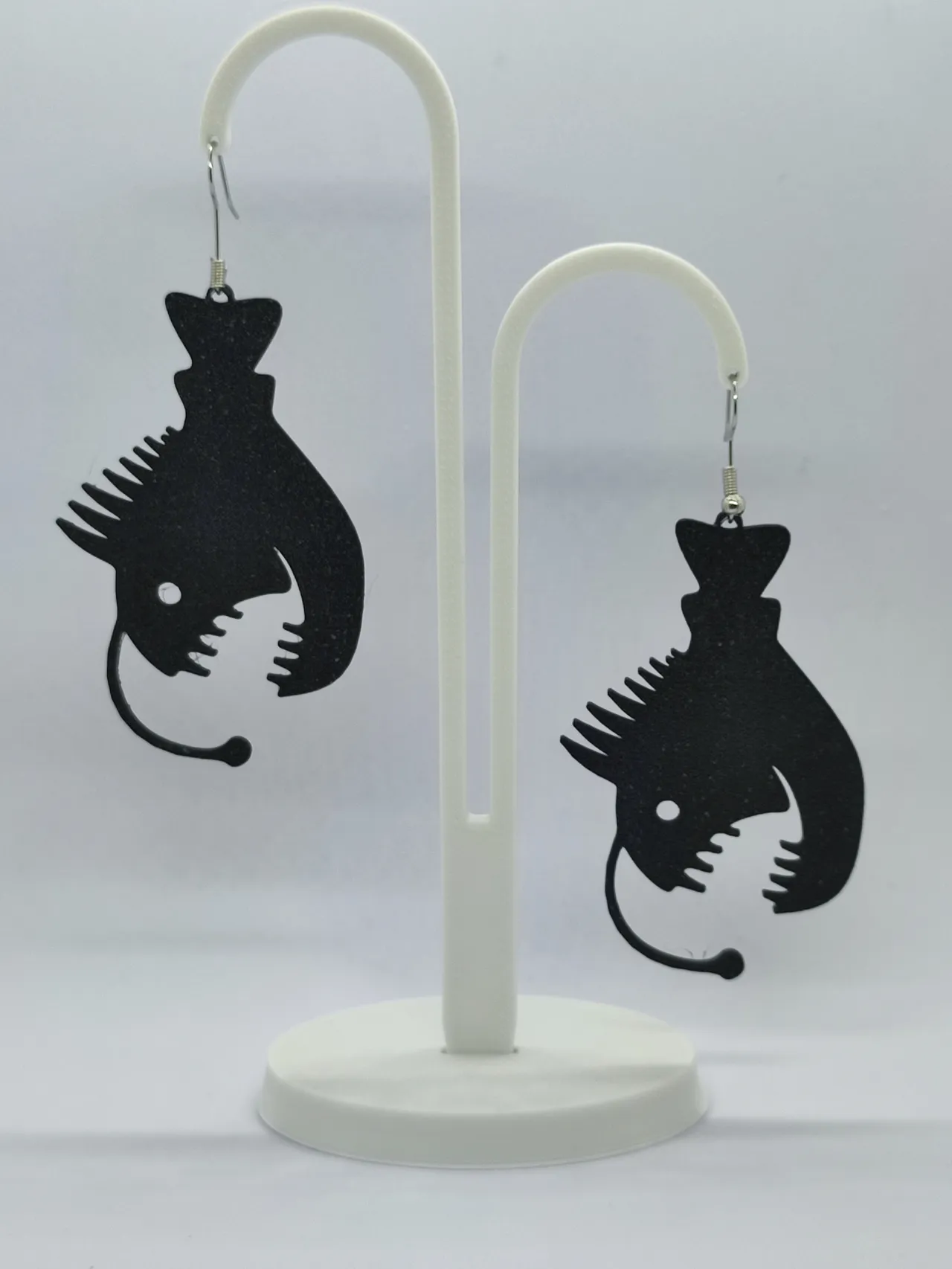 Pendientes pez diablo negro Melanocetus johnsonii view 3
