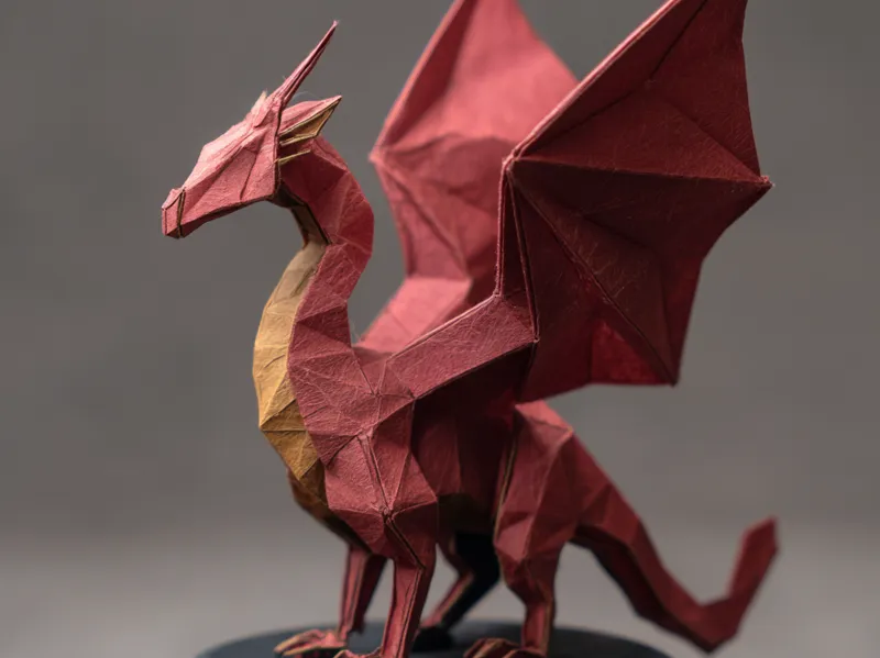 Red Dragon - Papercraft style