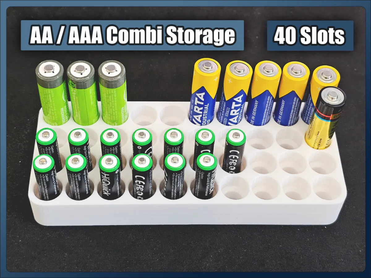 AA / AAA Battery Organizer / Container / Storage - Free 3D Print Model ...
