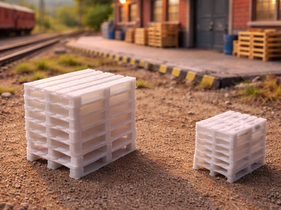 Stack of pallets H0 (1:87) + TT scale (1:120)