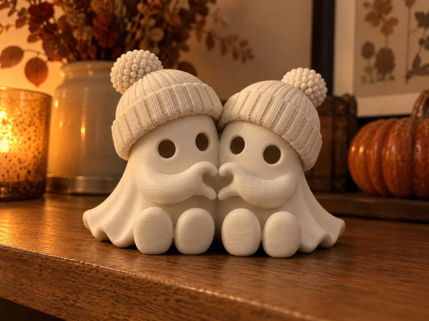 Ghostly Love Duo – Cute Couple Ghosts - 1