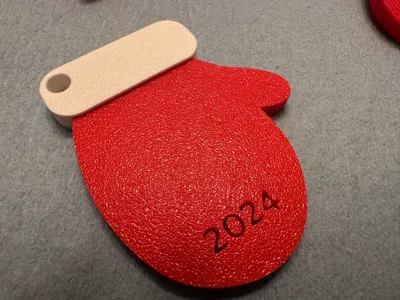 Santa Mitten Ornament