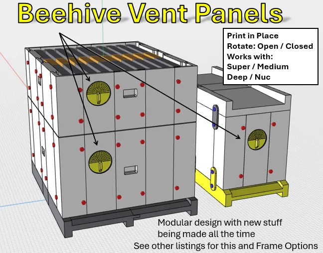 Beehive Vent Panel - Print in Place