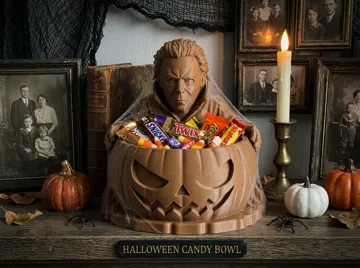 Accesorio de iluminación decorativa: Michael Myers Halloween Candy - Keys Bowl — vista de referencia 4