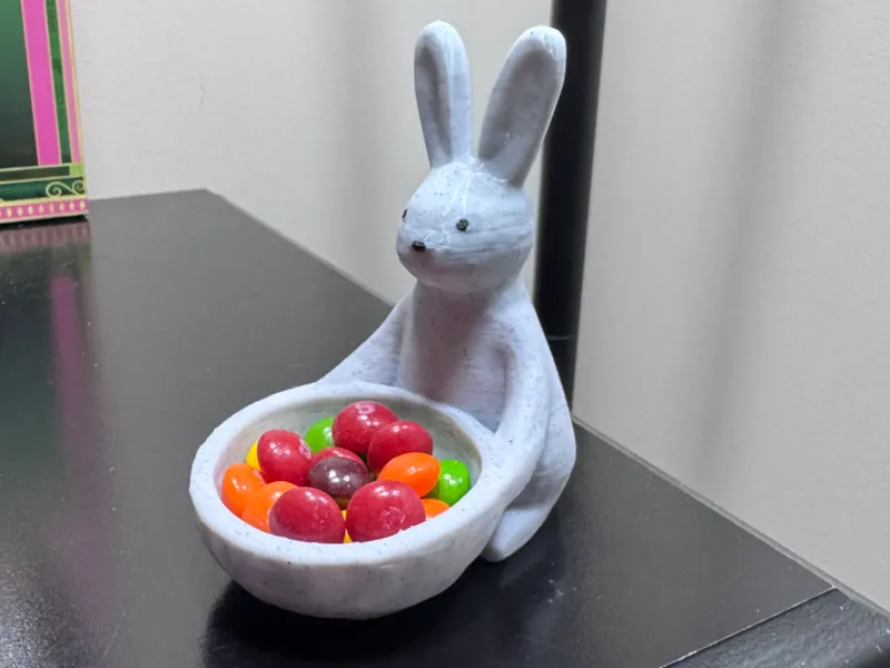 Easter Bunny Holding Bowl