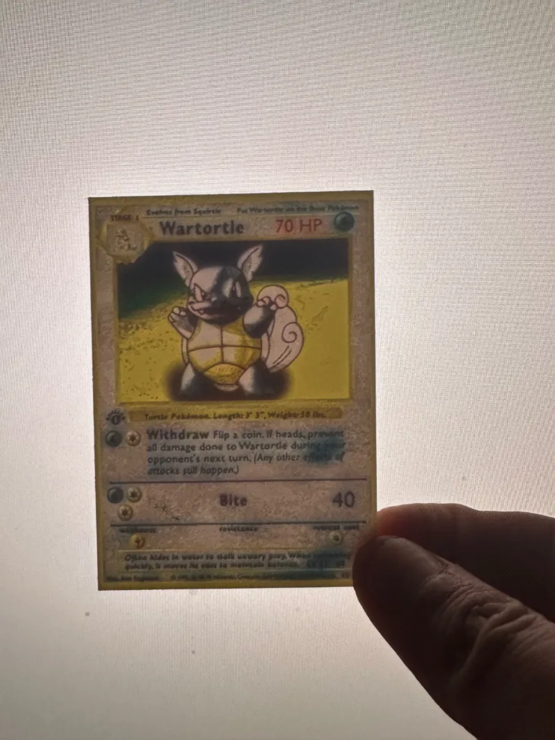 Wartortle Pokemon card lithophane