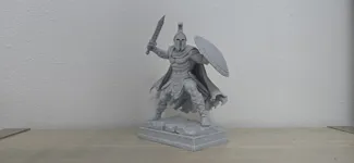 Spartan Warrior Statue with Sword and Shield