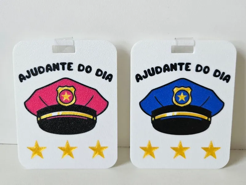 Crachá Escolar|Ajudante da Classe |Banheiro|Água