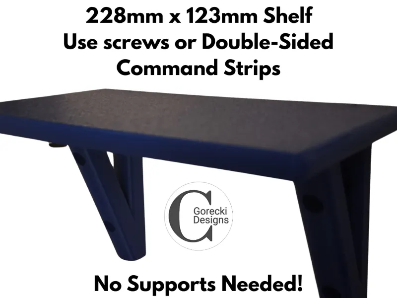 Shelf with Integrated Brackets 228mm x 123mm