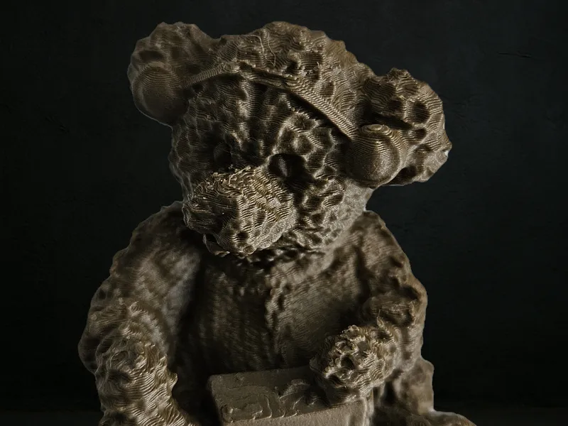 Teddybär mit Kopfhörer und Radio