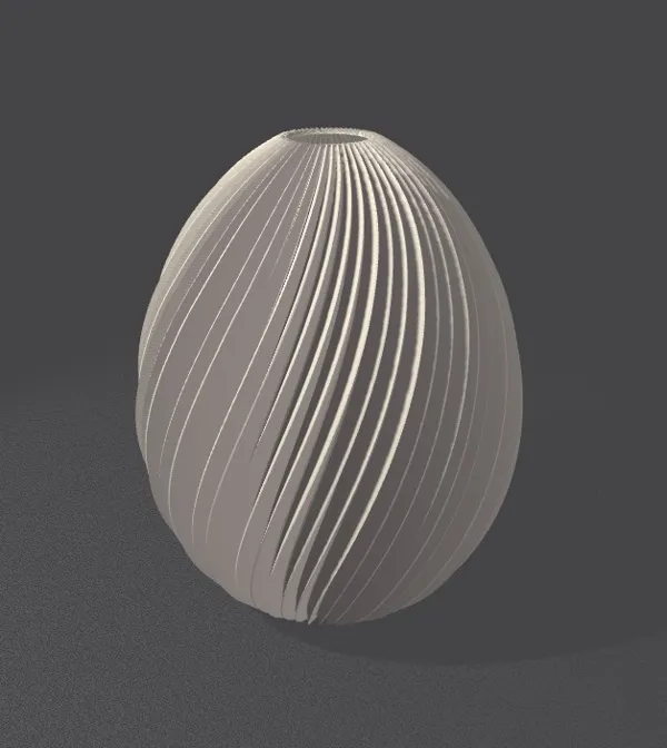 Vase œuf de Pâques torsadé