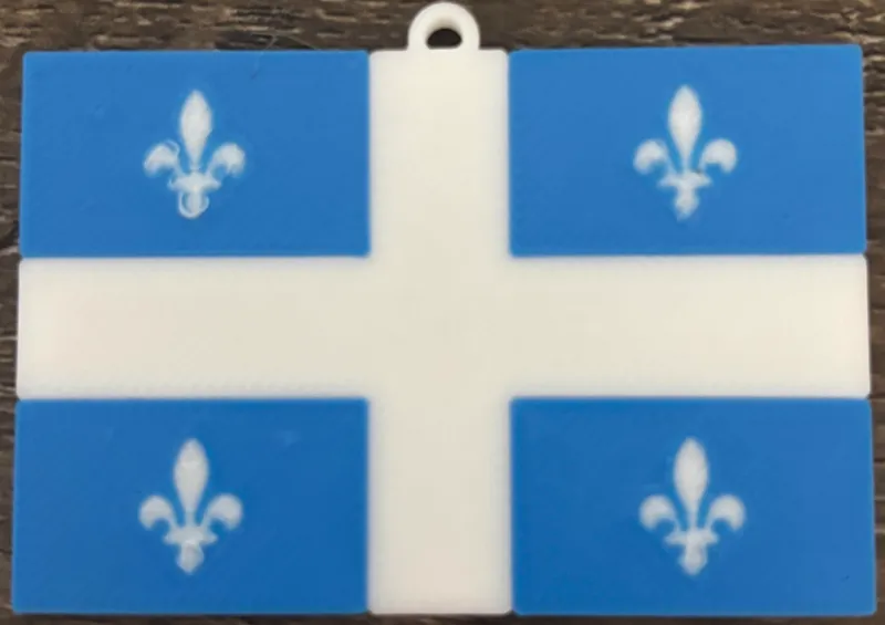 Quebec Provincial Flag Keychain