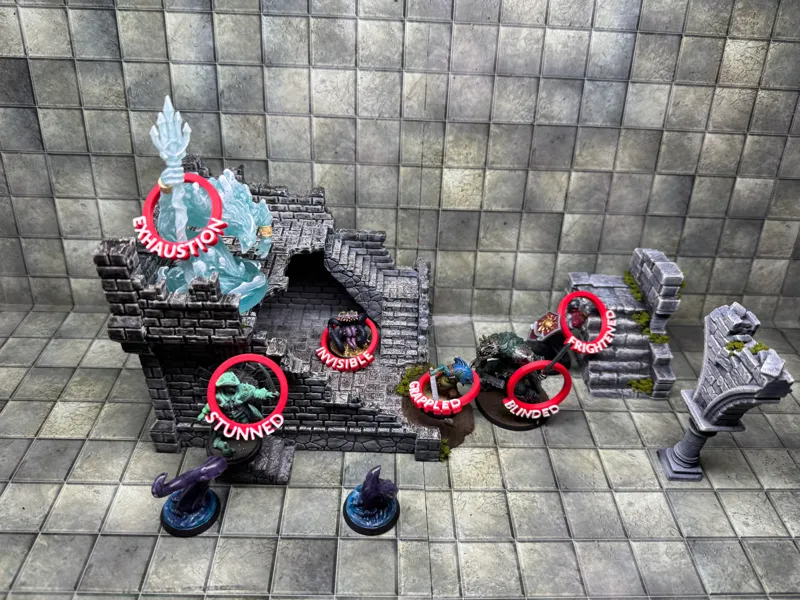 Dungeons & Dragons Condition Rings (SRD-based)