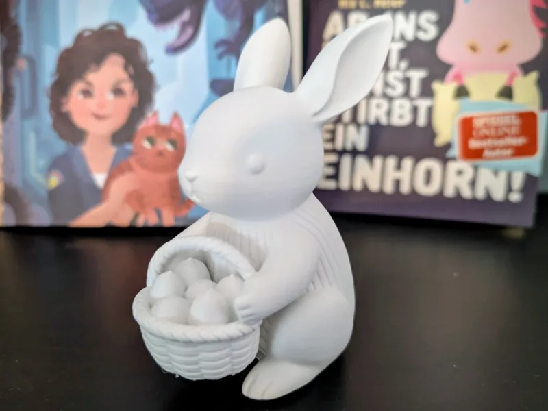Süßer Osterhase mit Korb zum ausmalen