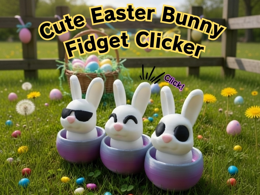Miniatura 1 do modelo 3D Cute Easter Bunny - Fidget Clicker