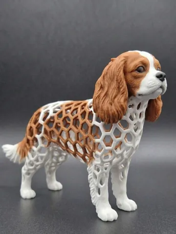 Figura decorativa: Voronoi Cavalier King Charles Spaniel Dog Figure — vista de referencia 2