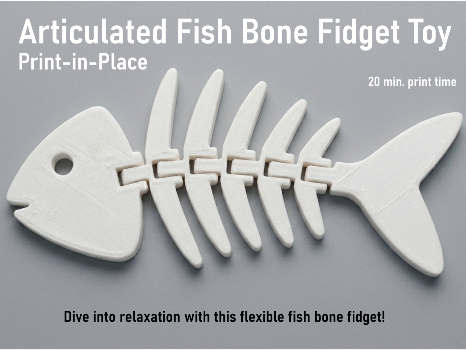 Articulated Fish Bone Fidget Toy - Print-in-Place