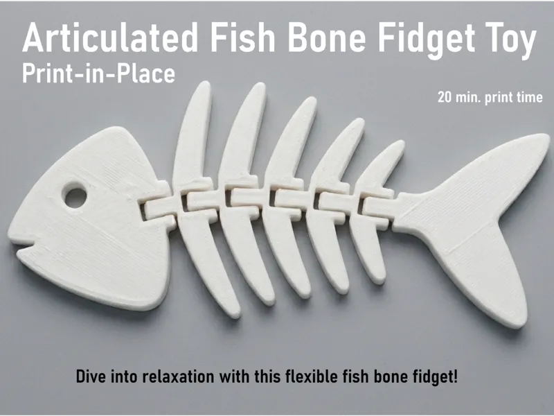 Articulated Fish Bone Fidget Toy - Print-in-Place