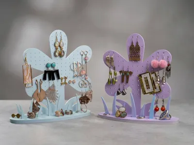 Floral Jewelry Stand for Earrings and Rings