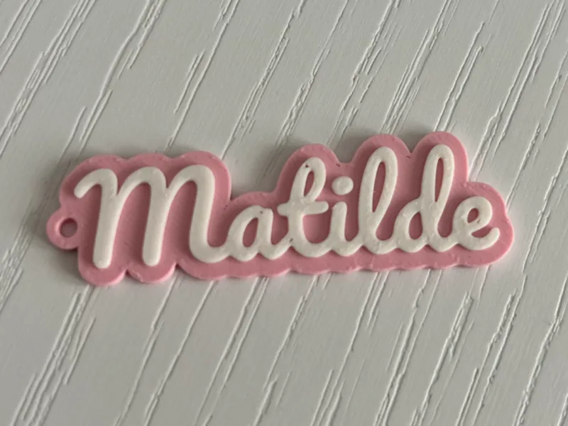 Matilde - 3d printed name keychain personalized