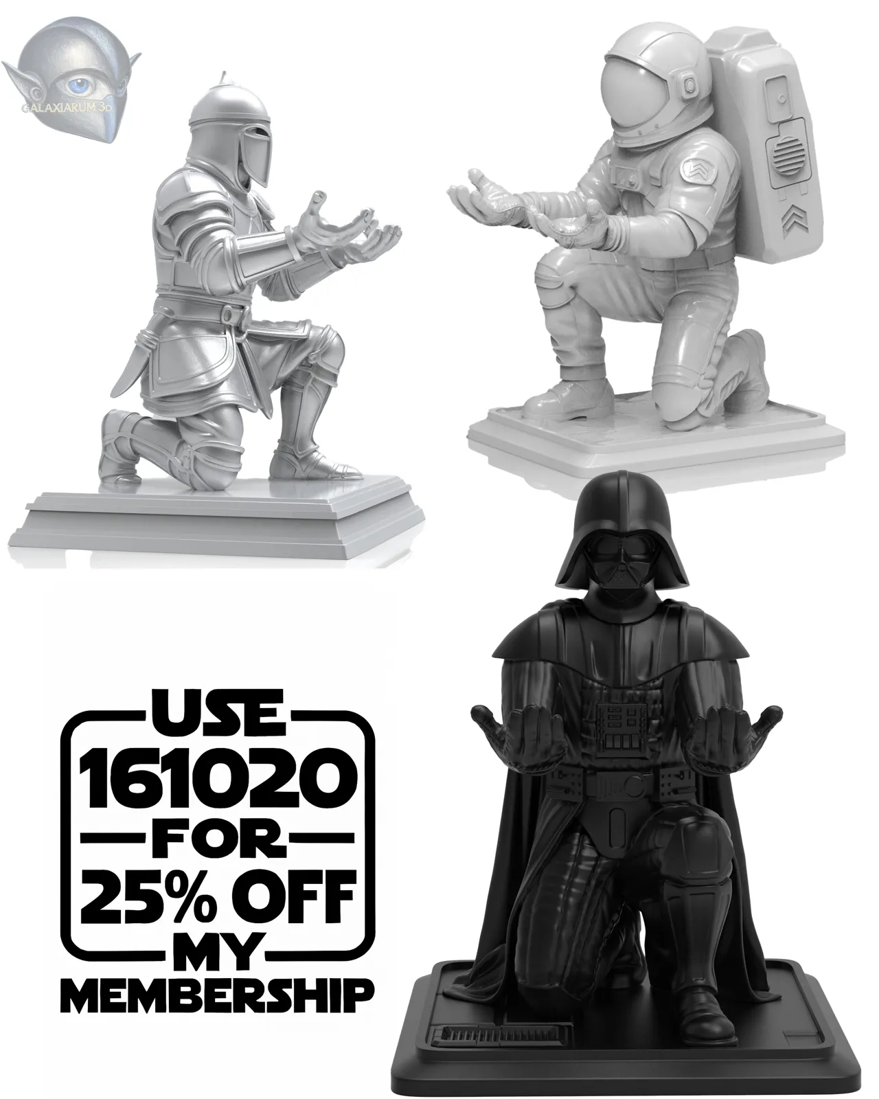 Kneeling Darth Vader Pen Holder view 3