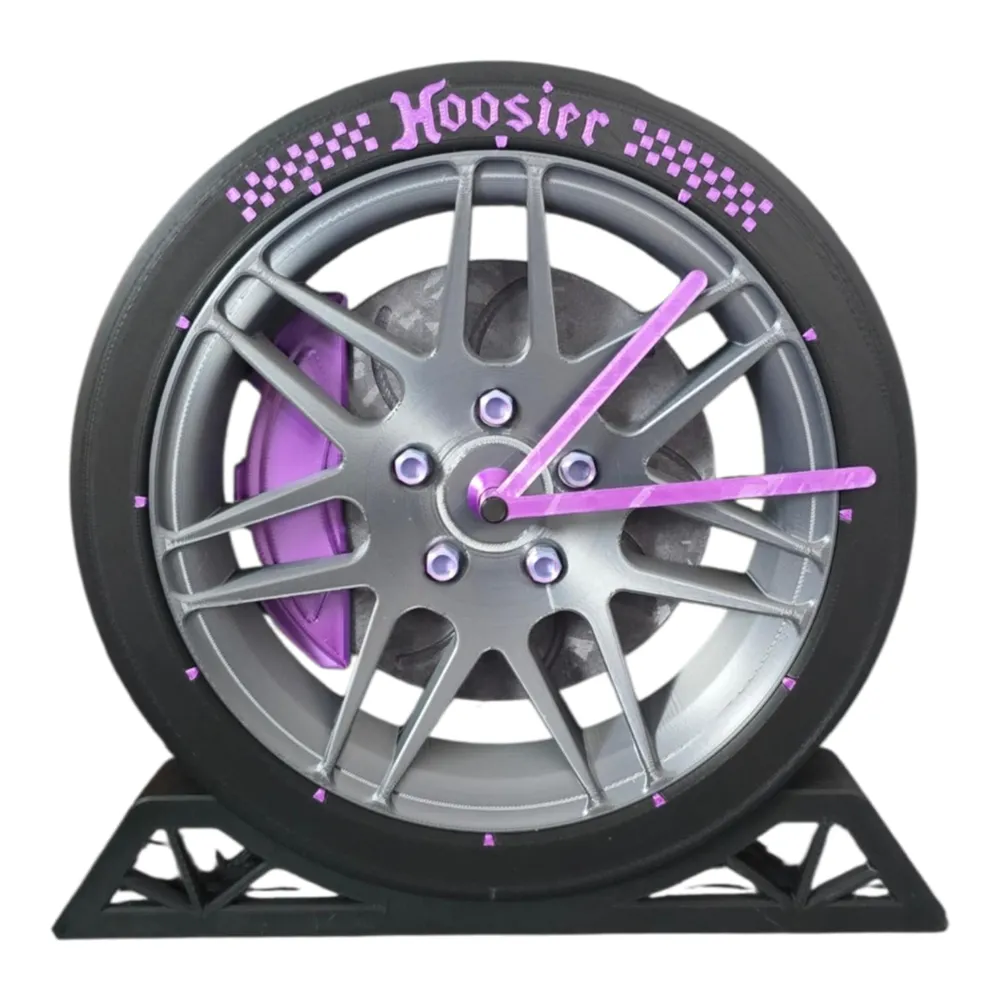 Race Tire and Wheel Clock desk stand or wall mount - Free 3D Print ...