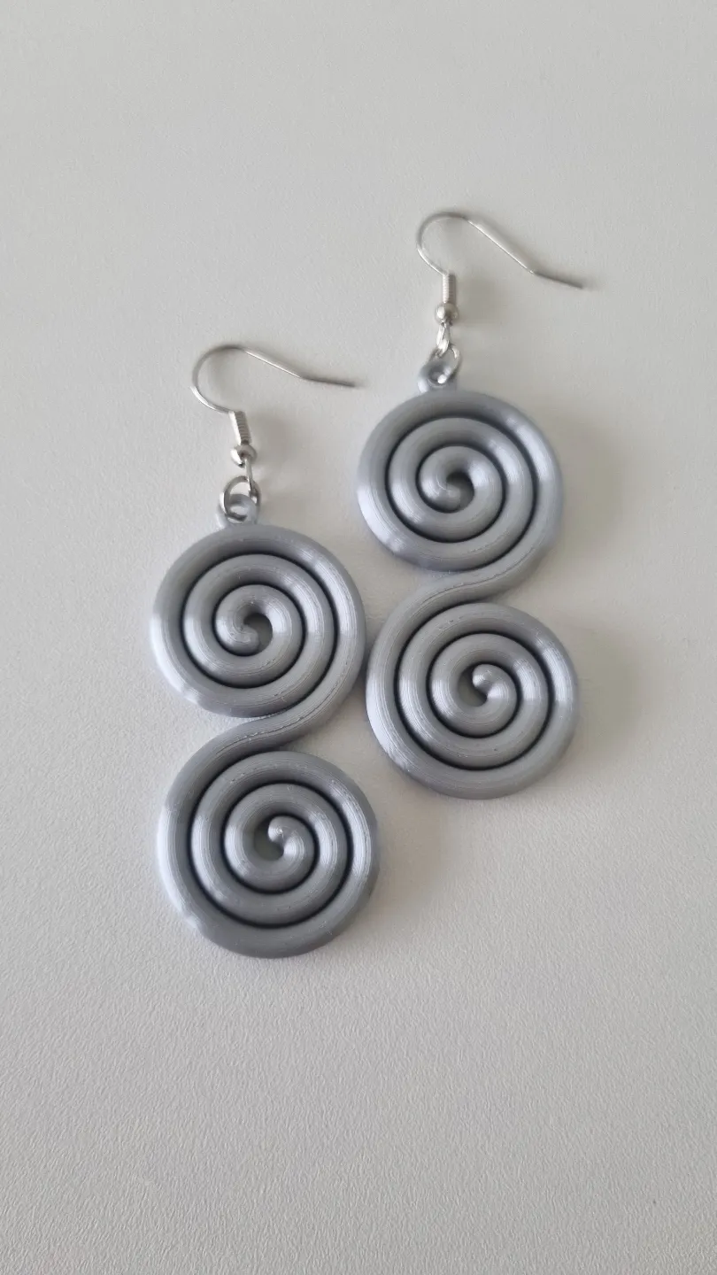 Spiral earrings view 2