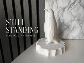 Penguin on Ice – Modern Decorative Sculpture