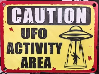 Letrero para cuarto UFO OVNI (SIN AMS).