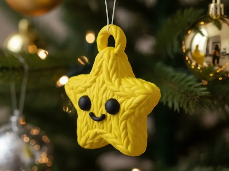 Knitted Star Ornament – Cute Yarn Christmas 