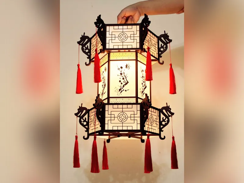 Large-Sized Chinese Hexagonal Palace Lantern