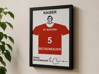 Franz Beckenbauer 3D Trikot-Bilderrahmen Portrait