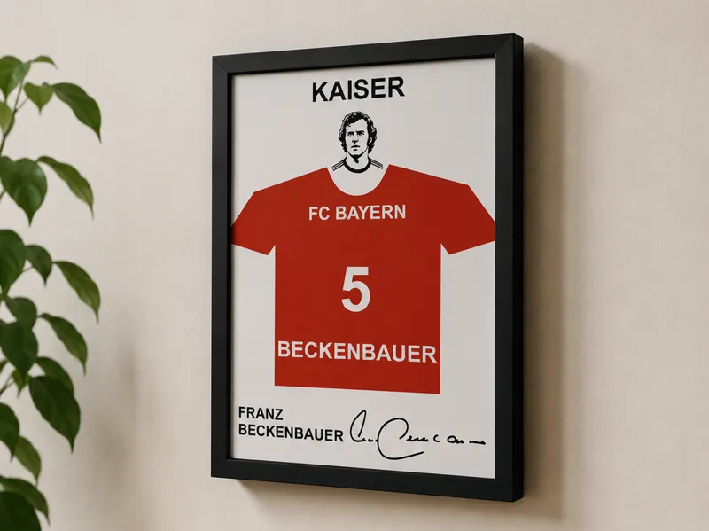 Franz Beckenbauer 3D Trikot-Bilderrahmen Portrait