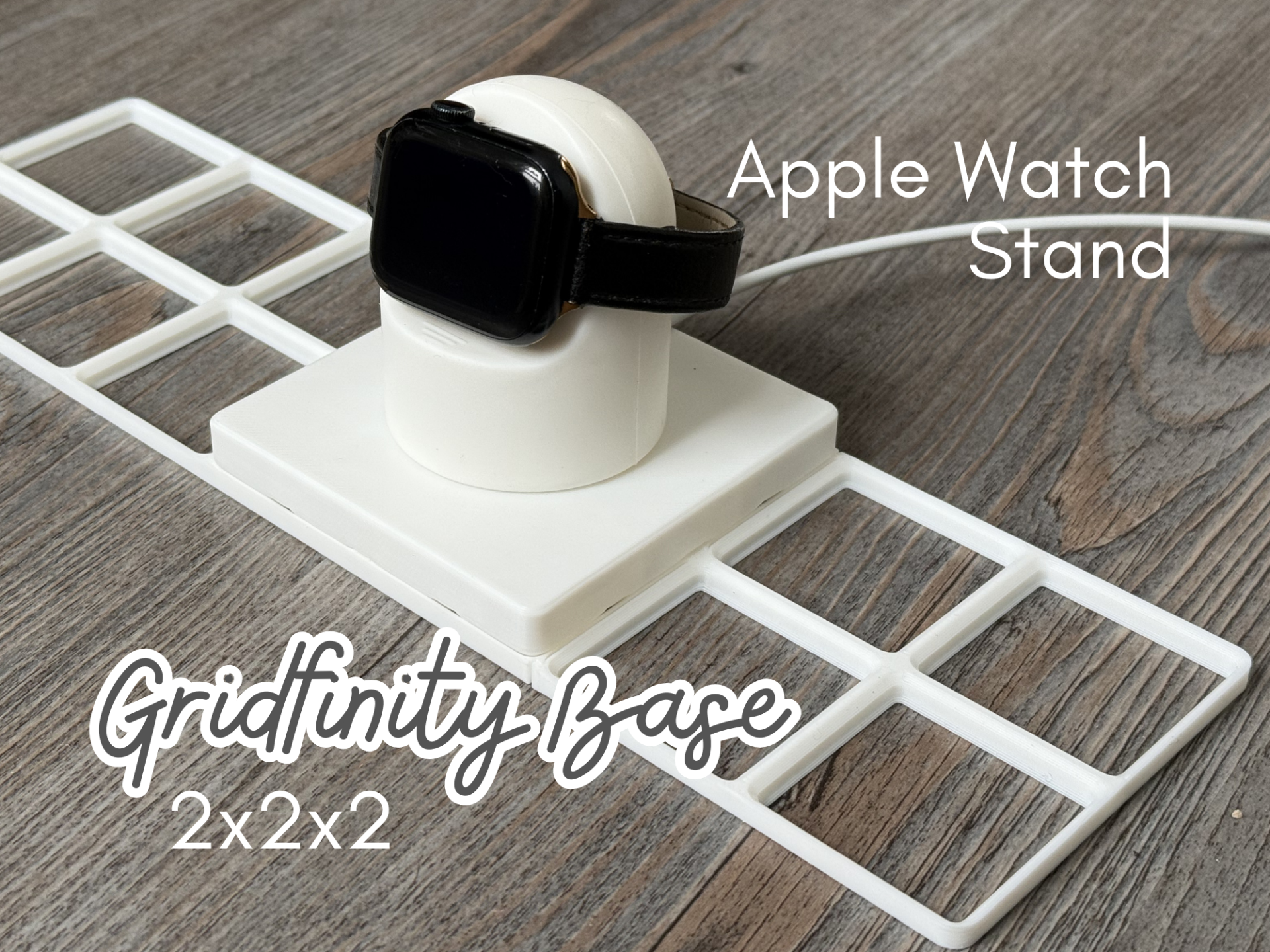 Gridfinity base for Apple Watch charger stand 2x2